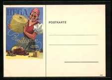 Künstler-AK Reklame Hega Bindegarn 