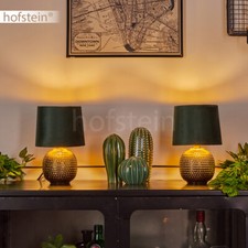 2-er Set Gold/Grün Nacht Tisch Lampen Leuchten Wohn Zimmer Beleuchtung Schalter