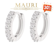 Damen Ohrringe Creolen Zirkonia Edelstahl Silber Ohrschmuck  Schmuck  Neu