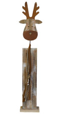 Dekosäule Elch Holz 103cm