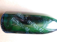 Günzburg Münzbrauerei uralte Bierflasche 30er Jahre 1/2 Liter mit Prägeschrift