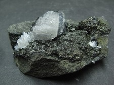 Selten: Hemimorphit auf Mangan auf Basalt 7x5x4 cm, Nasik, Indien