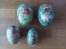 4 alte Ostereier, Pappeier, zum befüllen, Erzgebirge