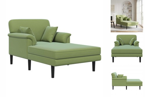 Chaiselongue hellgrün samt - hellgrün,