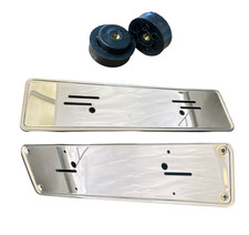 Kennzeichenblende Kennzeichenhalter Chrom Set für Mercedes R107 W123 W114 W115 W