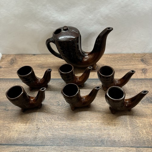 Keramik schnaps set pfeife - pfeife, 1+6