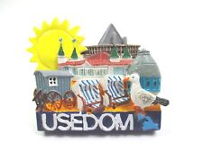 Usedom Magnet Poly Germany Souvenir Möwe Sonne Urlaub Seebrücke Insel