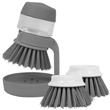 Sichler Spülbürste mit Spülmittelspender & Abtropfhalterung & 2 Ersatzbürsten