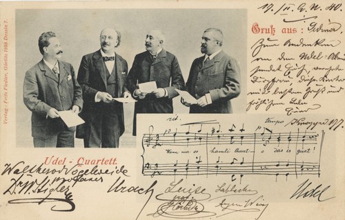 Postkarte karl udel quartett - postkarte,