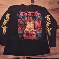 BENEDICTION Vintage 90s Death Metal Longsleeve Shirt XL Obituary Bolt Thrower