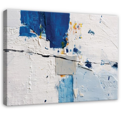 Leinwand abstrakt weiß blau - weiß,