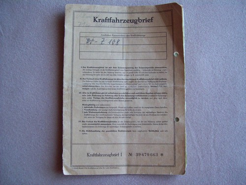 Opel admiral kfz brief - opel, b.