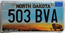 North Dakota Nummernschild USA Kennzeichen Legendary US License Plate : 503 BVA