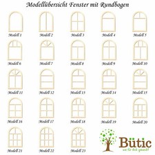 Holz Fenster halbrund - 3-12cm Basteln Modellbau