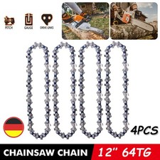 4 x Sägekette 30cm 64TG 1/4"