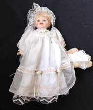 Vintage hübsche Puppe Braut mit Teddy ca. 29 cm im Brautkleid 80er Jahre