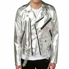 Herren Echtleder Metallic