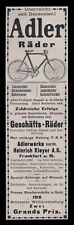 Alte Werbung Reklame 1910 Adler Räder Fahrrad Adlerwerke Frankfurt