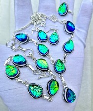 Australisches Triplett Opal Edelstein 925 Silber Handarbeit Ethno Schmuck Set