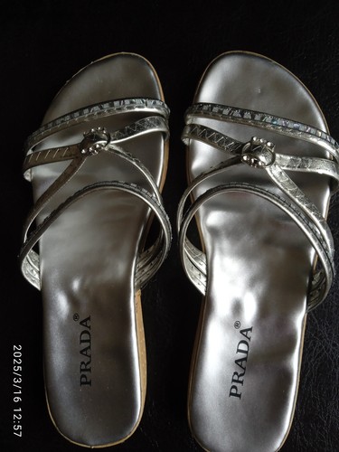 Luxus silberne prada slipper - prada,