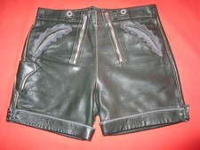 Kurze Lederhose Ledershort aus Glattleder Doppelzipp Gr. 52-54