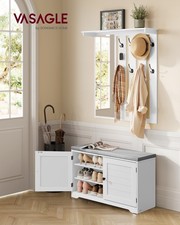 VASAGLE Schuhbank Wandgarderobe Set, Garderobe mit Spiegel, Doppeltüren