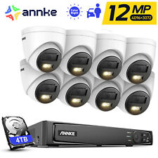 ANNKE 12MP POE AI Überwachungskamera Set Outdoor Mit Audio Farbe Nacht 8CH NVR