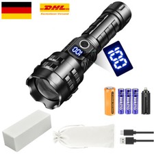 Super hell Taschenlampe LED 15000LM Taktisches Fackel 26650 Akku 5 Lichtmodi A++