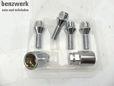 Oldtimer Youngtimer 4x Felgenschloß mit 2x Schlüssel Kegelbund M12x1,5 28mm NOS