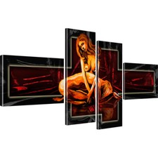 Erotik Abstrakt Bilder auf Leinwand Digitalart Vierteilige Bilder