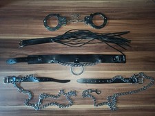 5-teiliges Bondage Set BDSM 2x Fesseln Halsband Peitsche Handschellen Unbenutzt