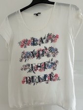 Ausgefallenes Damen T-Shirt mit Aufschrift/Satin Gr.  L/42