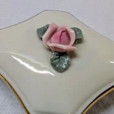 Dose Schmuck Schatulle Porzellan Neapel Gold Rose