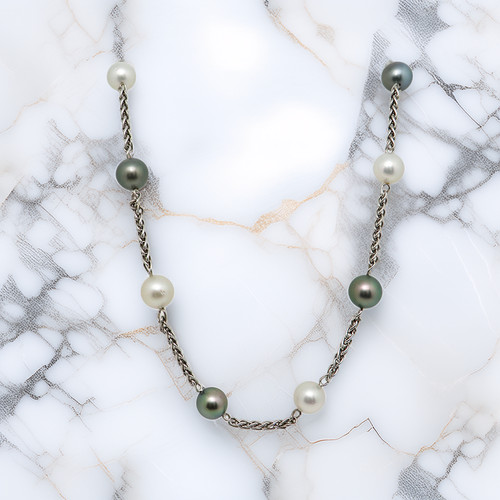Collier perlenkette mit - collier,