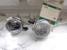 2 x Fahrradklingel Oldtimer Fahrrad alt vintage Rad auf Weltkugel