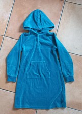 Kindermode Mädchen Hoodiekleid Jako-o türkis Größe 128 134 Nickikleid Samtkleid