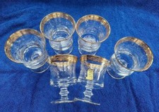 6x Murano Medici Weingläser mit Goldrand und Gravur - Handarbeit - Gebraucht