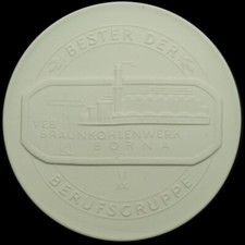 BERGBAU: Porzellan-Medaille