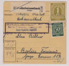 All.Bes./Gemeinsch.Ausg. Mi.937,932, Paketkarte Herbornseelbach/Dillkr, 20.5.47