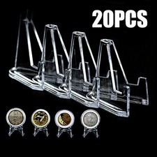 20PCS Klar Acryl Münzständer Münzhalter Münzaufsteller Ständer Münzen Medallie.