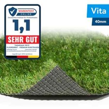 Kunstrasen für Balkon Terrasse & Garten | Kunstrasen Vita | Höhe: 40 mm Rasen