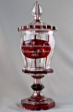 Deckelpokal Rubinglas 1847