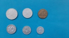 1 x 1+5+10+20+50 Pfennig + 1 Mark DDR   /  Kursmünzen °