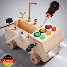 Montessori Spielzeug ab 3 4 5 Jahre Bagger Spielzeug Schraubbrett Holzspielzeug