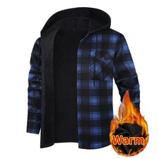 Herren Holzfäller Hemd Kariert Winter Hemd Jacke gefüttert Hoodie Arbeitsjacke