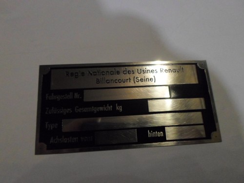 Typenschild renault schild - typenschild,