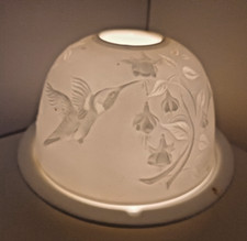 Dome Light weißes Porzellan mit Vogel Motiv Teelicht  Windlicht