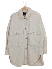 ZARA Damen Leichte Jacke Hemdjacke Beige Gr. 36/S Baumwolle