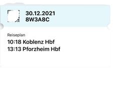 Bahn Ticket für ein 