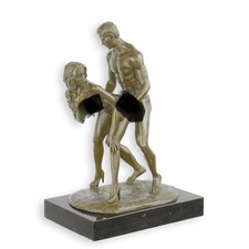 Bronzefigur Skulptur Bronze Statue Paar Liebespaar Akt auf Marmorsockel 29,8cm